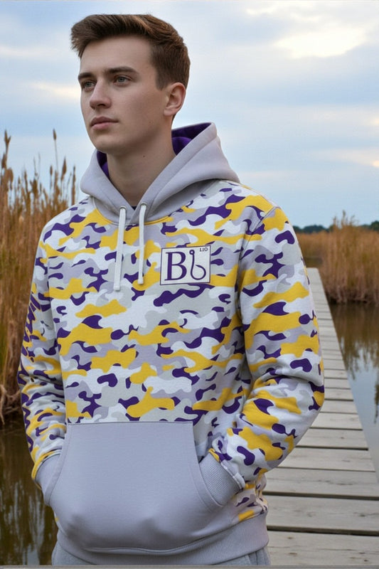 Louisiana Purple & Gold Camo Unisex Fleece Hoodie