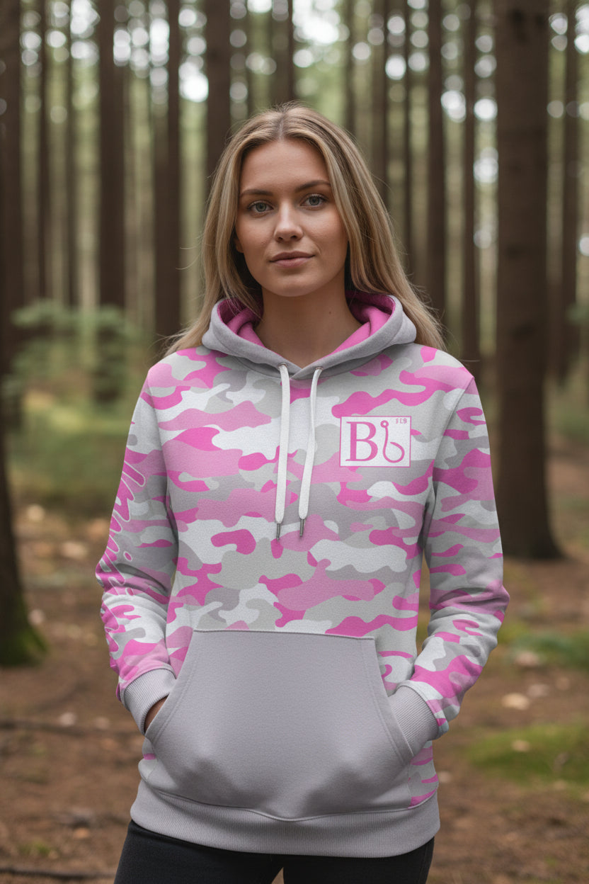 BananaBobb Women's Recycled Fleece Hoodie – Pink Camo